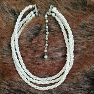 Adjustable Faux Seed Pearl Choker